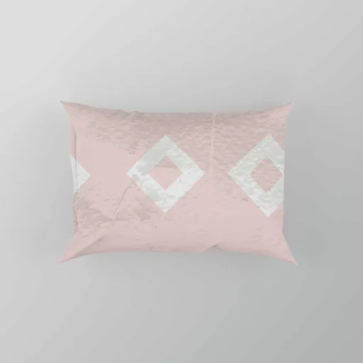 Pink And White Diamond Pattern Pillow Case