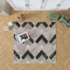 Pink Black Grey Marble Argyle Pattern Rug