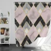 Pink Black Grey Marble Argyle Pattern Shower Curtain