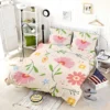 Pink Blooming Flowers Bedding Set