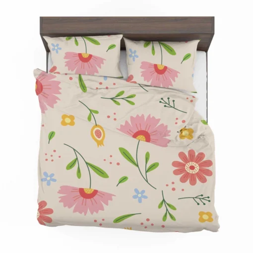 Pink Blooming Flowers Bedding Set 2