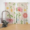 Pink Blooming Flowers Curtain