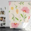 Pink Blooming Flowers Shower Curtain