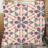 Pink Blue Kaleidoscope Floral Pattern Quilt Blanket