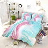 Pink Blue Marble Effects Bedding Set