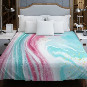 Pink Blue Marble Effects Duvet Cover