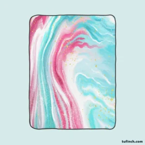 Pink Blue Marble Effects Fleece Blanket 1