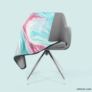 Pink Blue Marble Effects Fleece Blanket 2