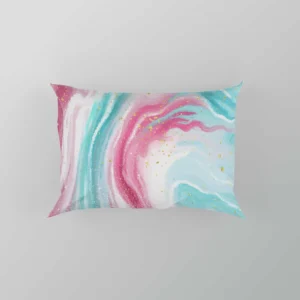 Pink Blue Marble Effects Pillow Case