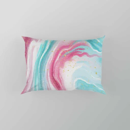 Pink Blue Marble Effects Pillow Case