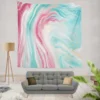 Pink Blue Marble Effects Wall Tapestry