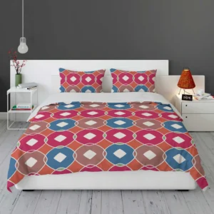 Pink Blue Purple Geometric Bedding Set 1