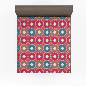 Pink Blue Purple Geometric Fitted Sheet