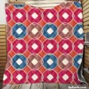 Pink Blue Purple Geometric Quilt Blanket