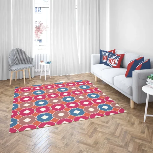 Pink Blue Purple Geometric Rug 2