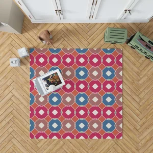 Pink Blue Purple Geometric Rug