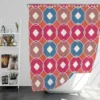 Pink Blue Purple Geometric Shower Curtain