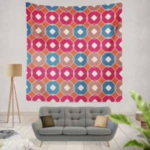 Pink Blue Purple Geometric Wall Tapestry