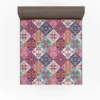 Pink Blue Purple White Mexican Talavera Fitted Sheet