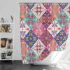 Pink Blue Purple White Mexican Talavera Shower Curtain