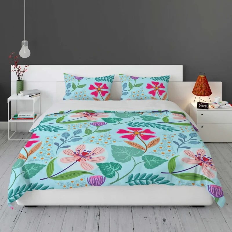 Pink Cherry Blossom Flowers Bedding Set 1