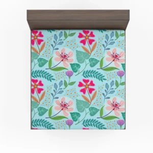 Pink Cherry Blossom Flowers Fitted Sheet