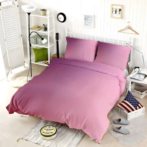 Pink Color Gradient Bedding Set