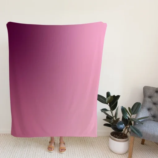 Pink Color Gradient Fleece Blanket