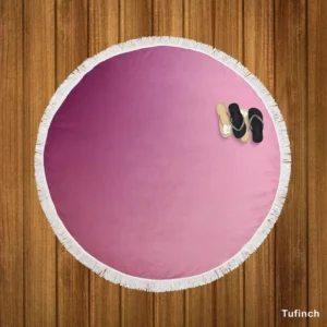 Pink Color Gradient Round Beach Towel