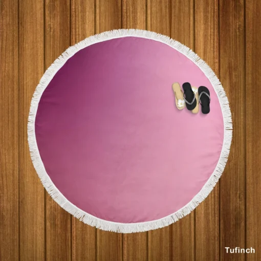 Pink Color Gradient Round Beach Towel