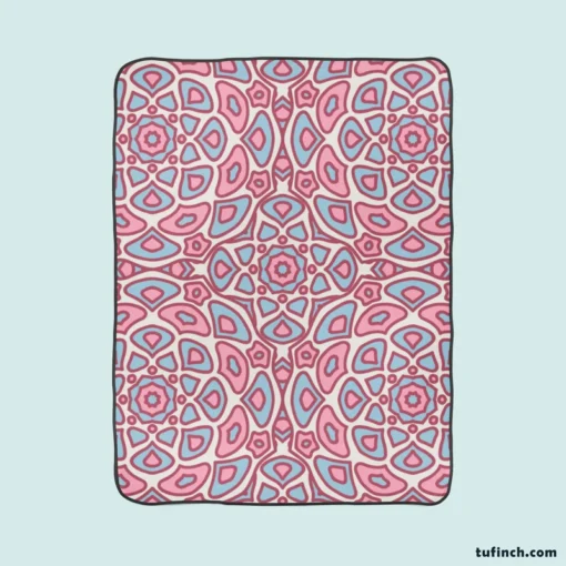 Pink Ethnical Tribal Design Fleece Blanket 1