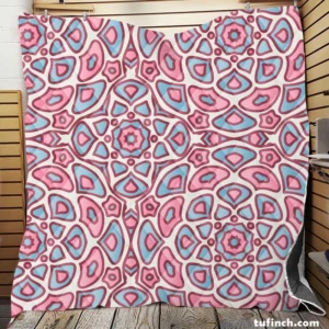 Pink Ethnical Tribal Design Quilt Blanket