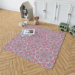 Pink Ethnical Tribal Design Rug 1