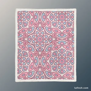 Pink Ethnical Tribal Design Sherpa Fleece Blanket 1