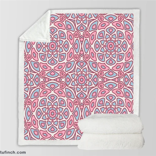 Pink Ethnical Tribal Design Sherpa Fleece Blanket