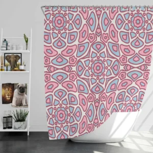 Pink Ethnical Tribal Design Shower Curtain