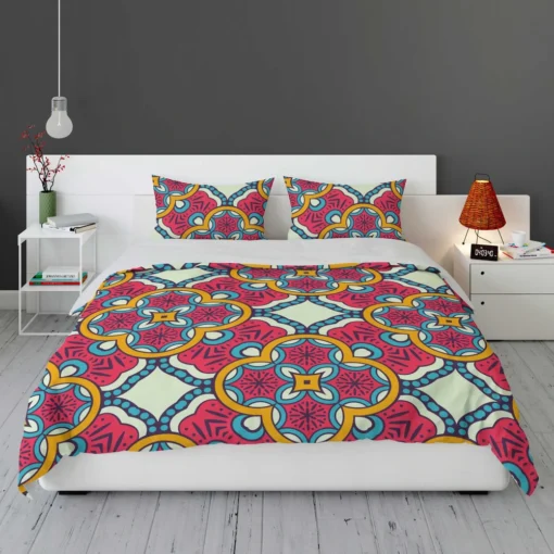 Pink Floral Batik Bedding Set 1