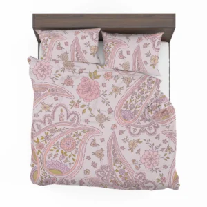 Pink Floral Paisley Design Bedding Set 2