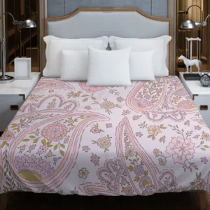 Pink Floral Paisley Design Duvet Cover