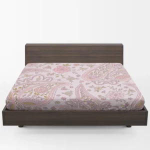 Pink Floral Paisley Design Fitted Sheet 1