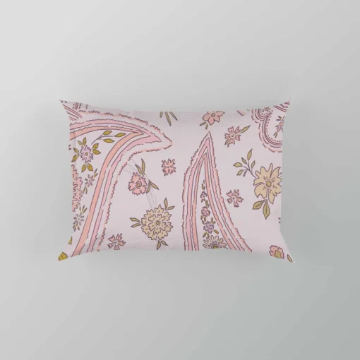 Pink Floral Paisley Design Pillow Case