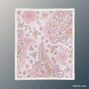 Pink Floral Paisley Design Sherpa Fleece Blanket 1