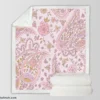 Pink Floral Paisley Design Sherpa Fleece Blanket