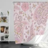 Pink Floral Paisley Design Shower Curtain