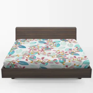 Pink Floral Vines Pattern Fitted Sheet 1