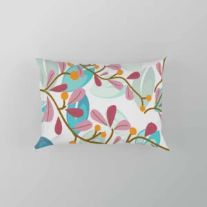 Pink Floral Vines Pattern Pillow Case