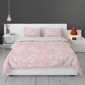 Pink Flower Seamless Pattern Bedding Set 2