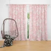 Pink Flower Seamless Pattern Curtain