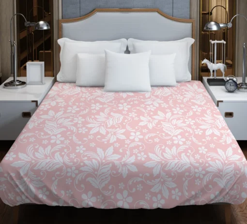 Pink Flower Seamless Pattern Duvet Cover