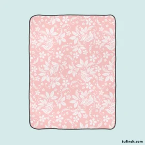 Pink Flower Seamless Pattern Fleece Blanket 1